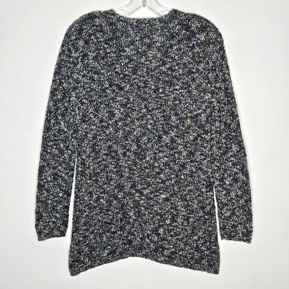 J Jill Sweater Womens XS Textured Green Blue V Neck Coastal Boho - Picture 7 of 9